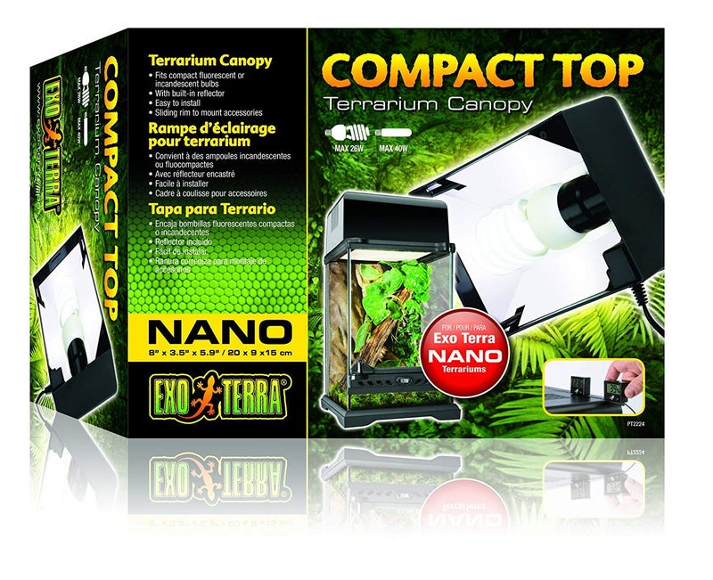 Exo Terra Nano Plastic Canopy for PT2601,Black Outer Polish Chrome Inner - Image 2